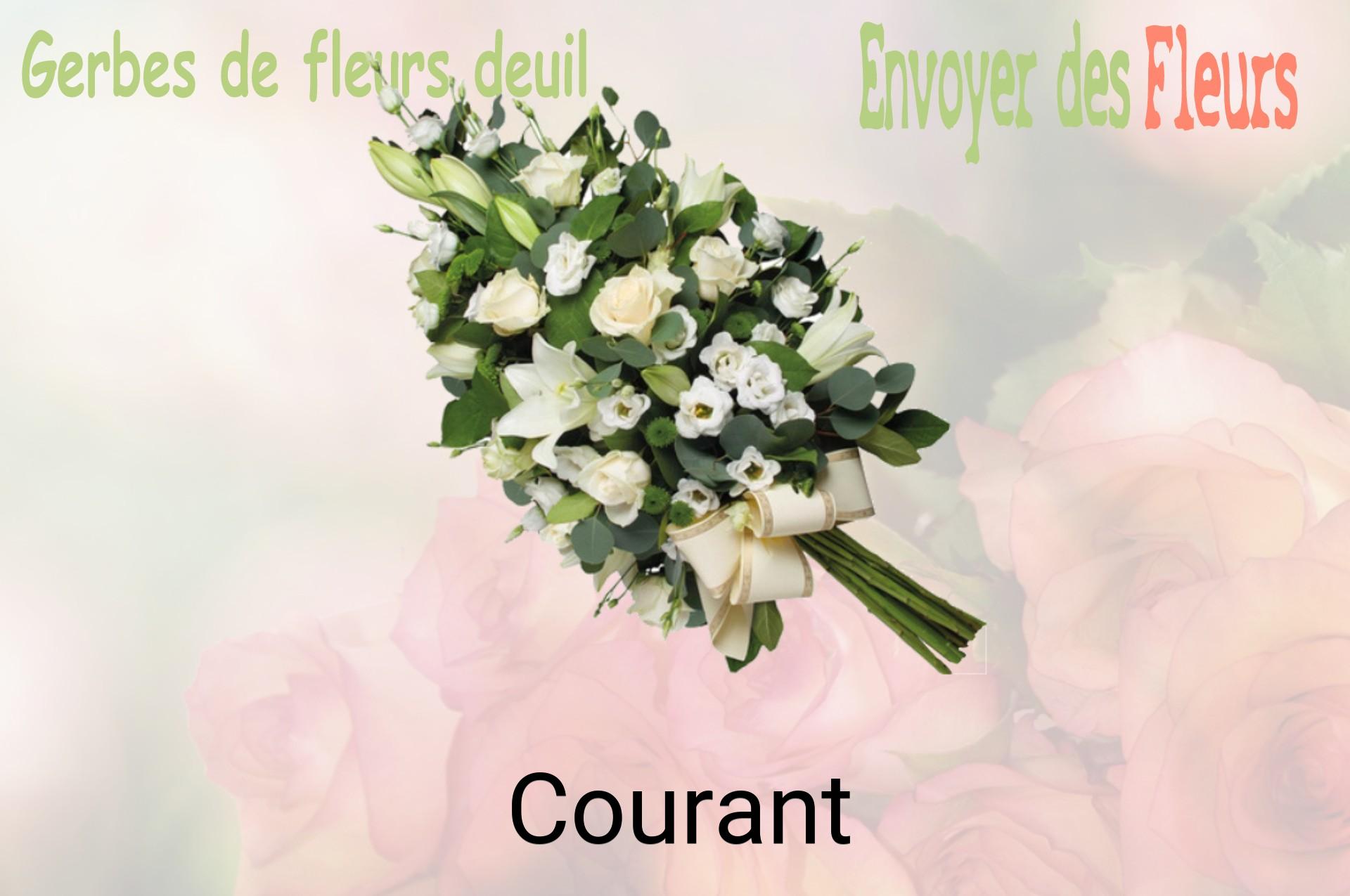 Gerbe de fleurs de deuil livrée à Courant